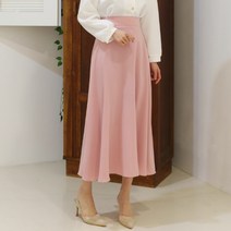 파스텔 플레어스커트 밴딩 러블리 후레아 봄 롱치마 하객룩