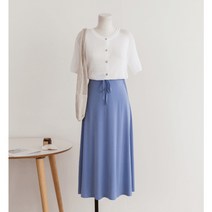 여성 H라인 A라인 치마 스커트 여름 아이스 찰랑