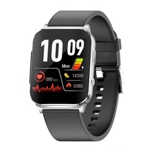 RUIJIE 2023 헬스케어 스마트워치 ECG PTT 심전도 혈당 심박수 혈압 혈중 산소포화도 체온 측정기능 한국어지원, 실버