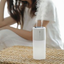 은은한 무드등효과 H2O 대용량 다용도 LED 가습기, 록담컴퍼니 화이트(충전식)