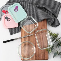 다양한 용도로 사용 가능한 실리콘 오븐 글라스 내열 용기 그릇 그라 탕기 유리 밀폐, 파미레 직사각형180ml