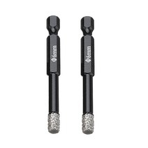 드릴 비트 2pcs 6mm 진공 납땜 다이아몬드 드라이 화강암 대리석 세라믹 타일 유리 전동 공구 액세서리 용 구멍 톱 커터, 협력사