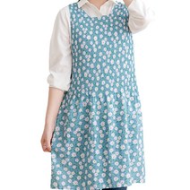 데코에버 여름 쉬폰앞치마 어린이집교사앞치마, 데이지(블루)