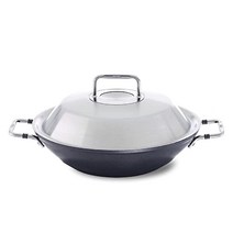 휘슬러 Fissler Adamant 스테인리스 스틸 뚜껑이 있는 붙지 않는 웍 팬 모든 쿡탑용 12인치