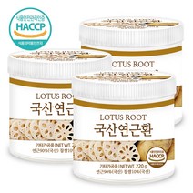 푸른들판 국내산 연근환 haccp 인증, 220g, 3통