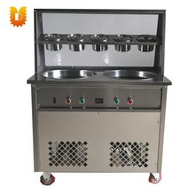 얼음 튀김 기계 아이스크림 롤 만드는, LED round pan - EU