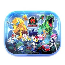 공룡메카드 스텐 식판 도시락, 블루, 단품