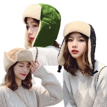 [써보니조트라] 뽀글뽀글 귀달이모자 방한모자 겨울털 군밤모자 항공모자 캠핑모자