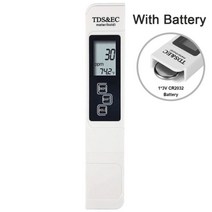 수질측정기 높은 정확도 TDS 디지털 물 테스터 0-14 PH 미터 0-9990ppm & EC LCD 순도 PPM 수족관 필터, TDS with Battery1