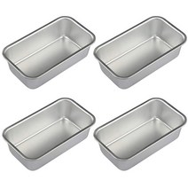 4pcs 알루미늄 합금 덩어리 주석 직사각형 비 스틱 빵 금형 빵 덩어리 팬 베이킹 도구 주방 식당 바 공급, 하나, 은