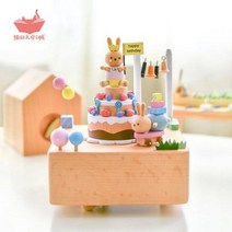 우드오르골 앤틱소품 원목뮤직박스 태엽 고양이의 스카이시티 뮤직박스 우디기계 오르골 생일선물 발렌타인데이 결혼식 선물, 14 헬로키티의 아이스크림 가게