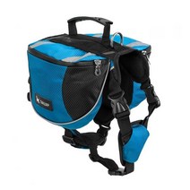 TAILUP 럭셔리 애완 동물 야외 배낭 대형 개 조정 가능한 안장 가방 하네스 캐리어 여행 하이킹 캠핑, 02 gorgeous blue_02 M
