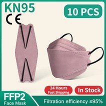Ffp2 마스크 kn95 얼굴 mascarillas certificadas ffp2 승인 외과 reutilizable 성인 fpp2 homologadas, 15 pink 10pcs