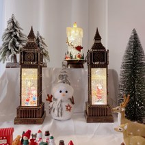 [트리워터볼무드등] 크리스마스 오르골 트리 워터볼 무드등 겨울 선물 소품 장식 인테리어, 핑크