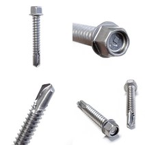 스텐 육각 직결피스 철판 피스 나사못 와셔붙이 양날 #14(6.3mm) 19mm 부터 65mm 낱개판매, #14(6.3mm)x65