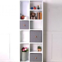 책장수납함 폭좁은책장 서재장 더크린 DIY TL2 6 1 거실 책꽂이 공간분리, 화이트 화이트