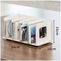 원목 CD DVD 꽂이 정리 장식장 미니 수납장 선반 조립식 스탠드 거치대, 화이트