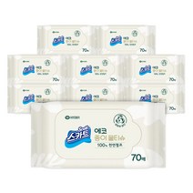 유한킴벌리 스카트 100% 천연펄프 에코 종이 물티슈 리필형 70매 9팩