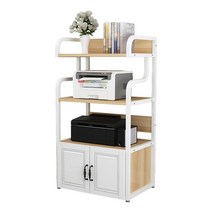 프린터 수납장 복합기 팩스 선반 받침대 서랍장 사무실 서재, 화이트+우드 프린터수납장 55x40x115cm