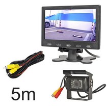 SMALUCK-7 인치 스크린 자동차 모니터 + IR 나이트 비전 CCD 카메라 트럭/캐러밴/버스 12V-24V DC 후진 시, 01 5m