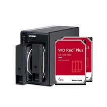 큐냅 4TB 저장 용량의 2베이 DAS USB 3.2 Gen 2 TypeC 사전 구성된 RAID 1 WD Red Plus HDD 번들 (TR00224WUS), 2 Bay, Diskless