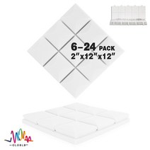 방음재 흡음재 방음스펀지 어쿠스틱 스튜디오 폼 버섯 웨지 타일 방음 벽 패널 고밀도 피스, 14.White - Medium Density-12 P