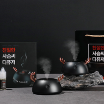 믿추 명품 사슴씨(BLACK) 차량 용 고급 디퓨져 방향제추천 새 차 선물 본품+리필(10ml)+선물포장, 우드세이지 앤 씨솔트