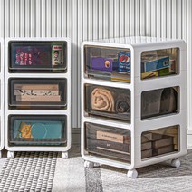 레브망 이동식 바퀴형 3단 서랍장, 단품