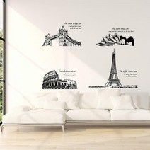 아트박스/낭만창고 idk097-세계의 건축물4set, 블랙