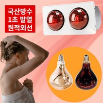 나노전자 욕실난방기 등 화장실히터 원적외선 목욕탕 램프 온열기 다마 욕실전구 250W(부품), 적색전구 1개