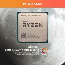 AMD 라이젠 7 프로 CPU 프로세서 4750G R7 프로 4750G 3.6 GHz 8 코어 16 스레드 65W L3 = 8M 100-000000145 소켓 AM4 팬 미포함