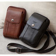 오엔시 천연가죽 남성 명품 CAPACCI 핸드폰 미니 허리 크로스 벨트 백 40대 아빠선물