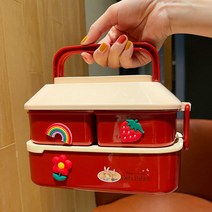 귀여운 일본 스타일 샌드위치 도시락통 런치 박스 웨딩촬영 샐러드 소풍 남자친구 피크닉 간식, 옐로 스몰 (랜덤 3D 스티커)