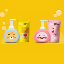카카오 프렌즈 라이언 어피치 버블 항균 핸드워시 거품 비누 손 세정제 리필 포함, 파우더향(리틀라이언) 500ml+리필팩(400ml)