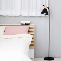 침실 대형 스탠딩 긴 플로어 우드 롱 거실무드등 거실 장스탠드 스탠드 블랙