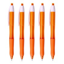 [마치]파스텔니들투명 0.7mm 국산 검정심볼펜, 주황, 1개입