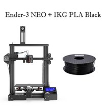 Creality Ender3 Neo 3D 프린터 CR 터치 자동 레벨링 풀 메탈 보우 덴 압출기 32 비트 조용한 마더 보드, Add 1KG PLA Black
