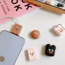 카이로스 컨퍼니 충전기 보호캡 케이블 보호캡 바이트 아이폰 귀여운, 블랙CM002301