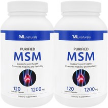 [미국빠른직구] 신제품 마이라이프 내추럴스 식이유황 MSM 1200mg 120정 2병