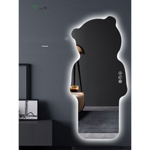 전신거울 곰돌이 특이한 피팅룸 LED 조명 드레스룸 대형 벽걸이 이동식거울 스마트 매장, 완제품, 안전포장, 75x165cm듀얼스위치3색전환시간