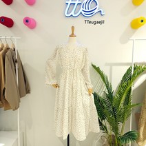 tto 변형도트패턴 끈셔링 원피스(T21WOP07AX)