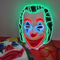 빛나는 광대 조커 LED 가면 파티 행사 공연 베트맨 조커 마스크, LED 가면 마스크 조커