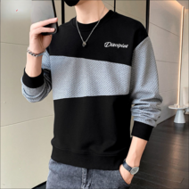 Momolatti 남성용 루즈핏 마켓A 라운드넥 투톤맨투맨