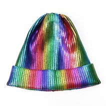 가을 겨울 Ins 골드 실버 퍼플 메탈릭 남여 아크릴 니트 비니 모자 모자 Skullies Girls Beanies Women Caps 2018 New