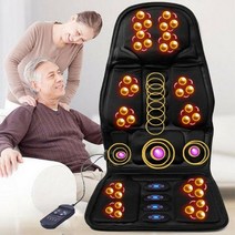 마사지의자 마사지베드 마사지기계 소형안마의자 8가지 모드 마사지 좌석 쿠션 진동 의자 목 요추 전신 자, 01 Black_04 미국 플러그