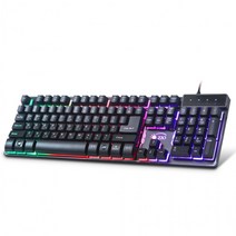 저소음 타건감 배그키보드 사무용 LED PC방 키보드 비키스타일, 단품, 단품