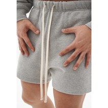 ANKRIC 4부 면 반바지 남자 여자 밴딩 슬랙스 헬스반바지