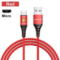 USLION-화웨이 P40 P30 프로 핸드폰용 USB c타입 케이블 5a 핸드폰 고속 충전 데이터 와이어 코드 샤오미 12 포코 X4 원플러스, Red, 1m