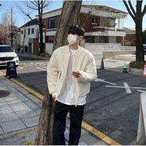 남자 오버핏 웰론 MA-1 항공 패딩 점퍼 블루종