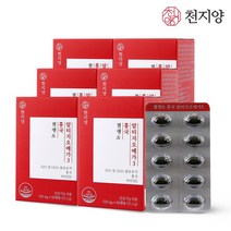 천지양 콜레스테롤 혈행&홍국 흡수빠른 알티지오메가3 중성지질 개선 장용성캡슐, 6박스